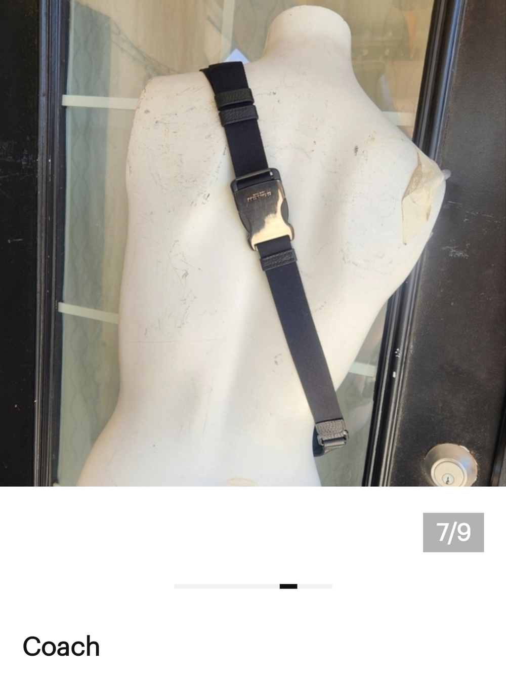 Coach Black Leather Belt Bag with Logo Patch - Picture 5 of 8